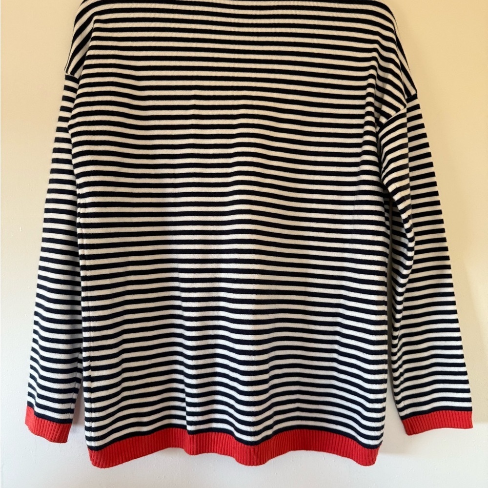 Navy blue and white striped sweater - Picture 2 of 3